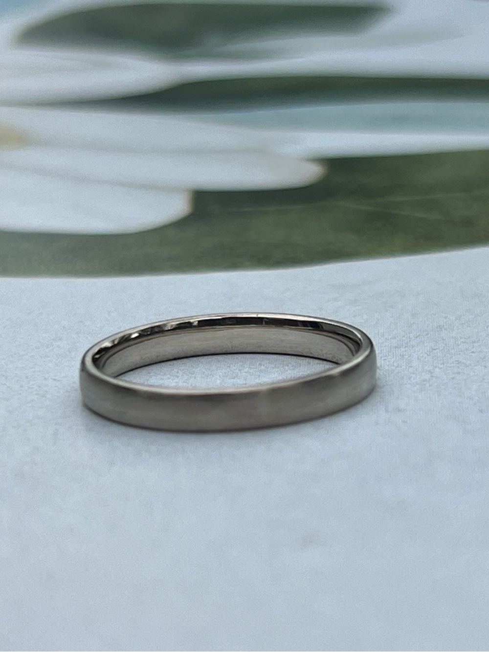 14K White Gold Band Ring